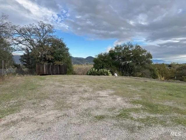 a view of a lake with a mountain