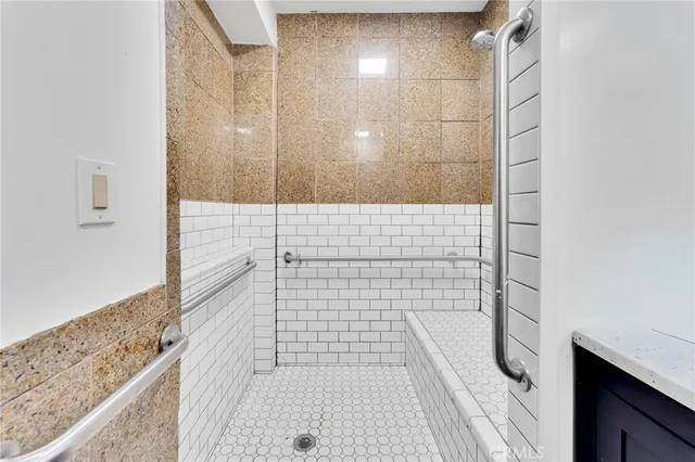 a bathroom with a shower
