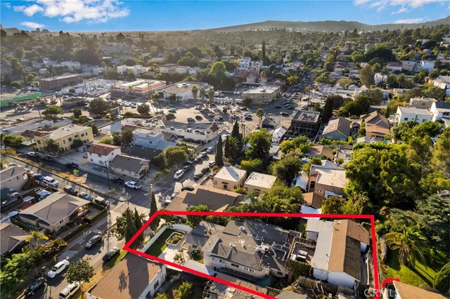 an aerial view of a city