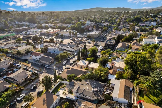 an aerial view of a city
