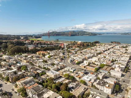 an aerial view of a city