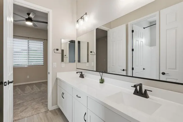 a view of empty room with windows