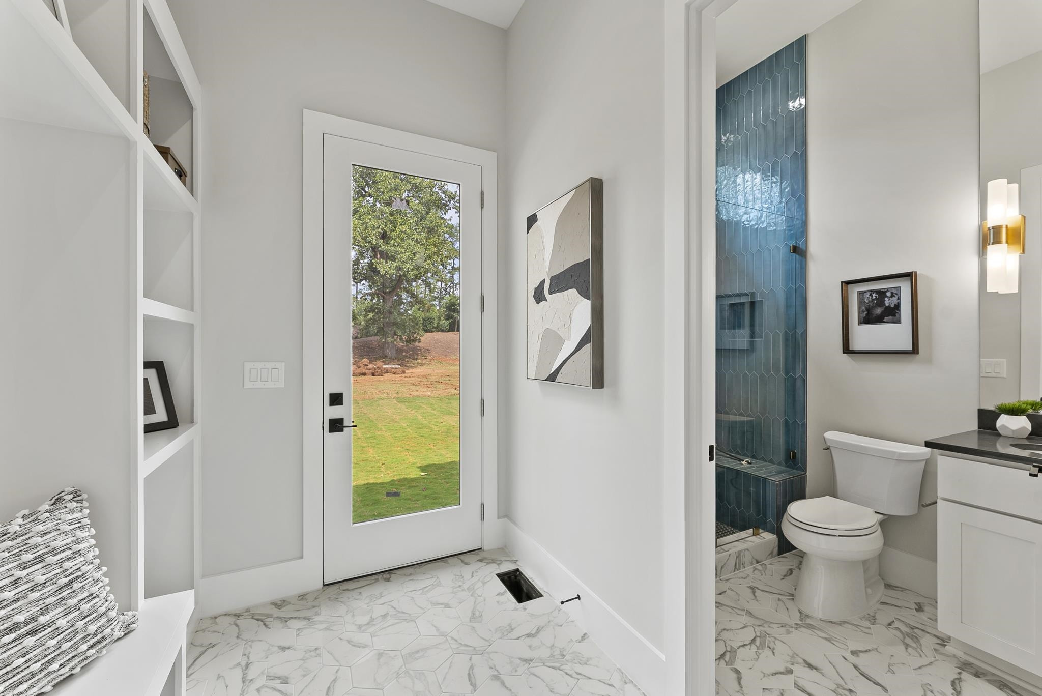 1001 Enchanted Pine Lane Raleigh, NC 27614 - Photo 36 of 52 a bathroom with a toilet and a shower