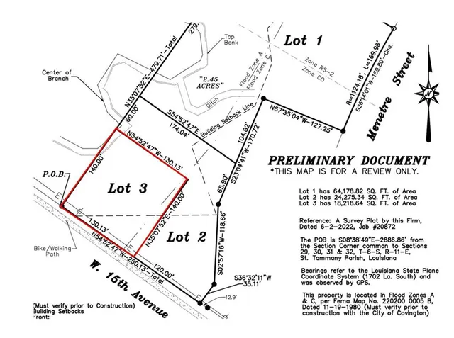$195,000 | Lot 3 15th Avenue, Covington, LA 70433