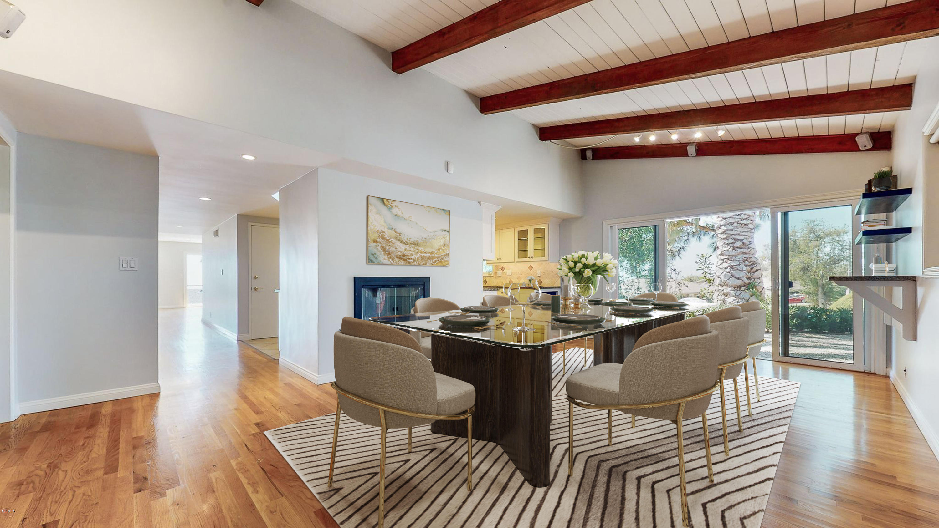 1610 Carriage House Road Pasadena, CA 91107 - Photo 8 of 54 a view of a dining room with furniture window and wooden floor