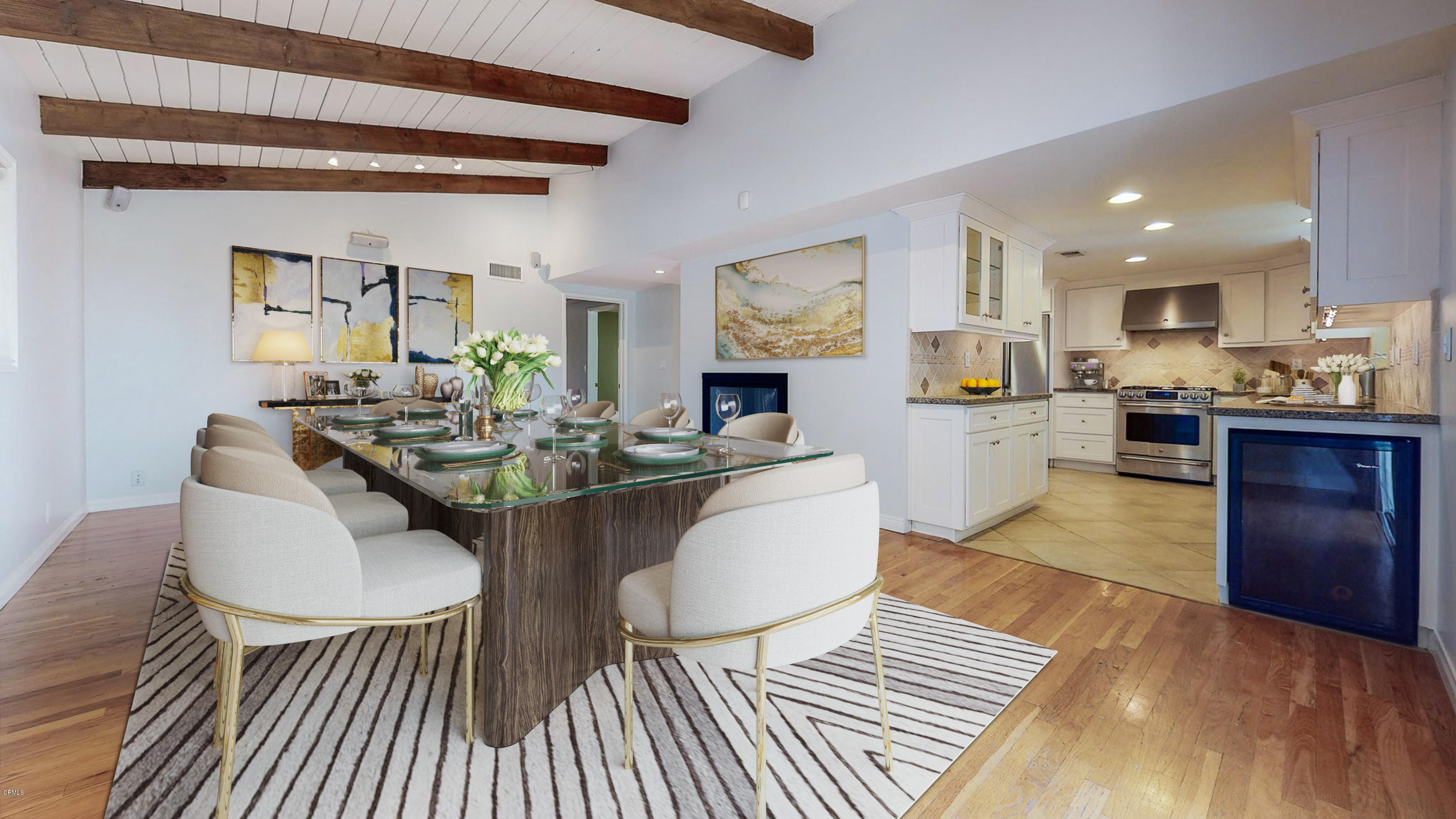 1610 Carriage House Road Pasadena, CA 91107 - Photo 9 of 54 a living room with stainless steel appliances granite countertop a couch dining table and chairs