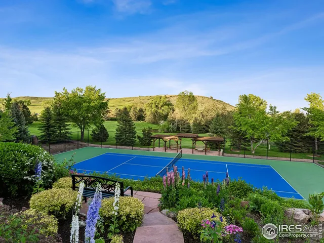 a view of a swimming pool with a yard