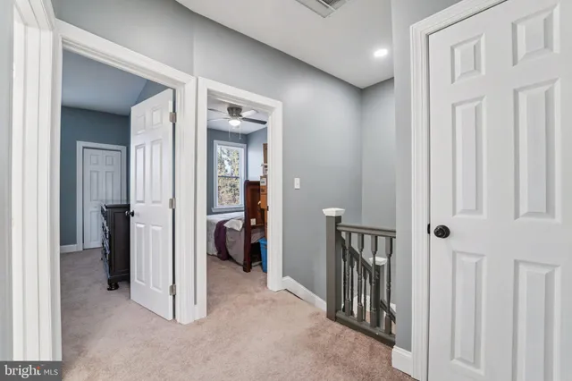 a view of hallway with livingroom