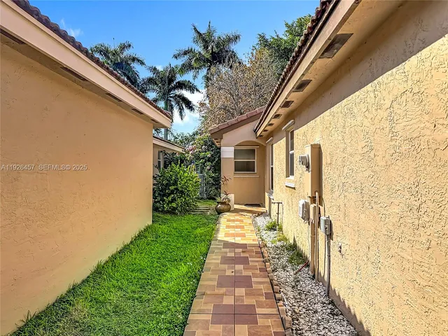 a porch with seating space