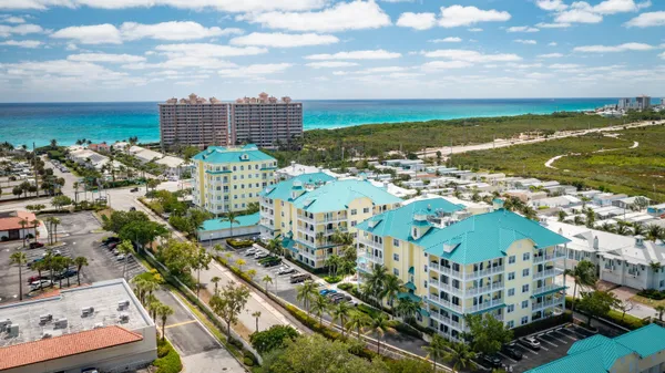 an aerial view of residential building with outdoor space