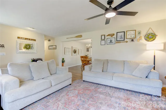 a living room with furniture and a couch