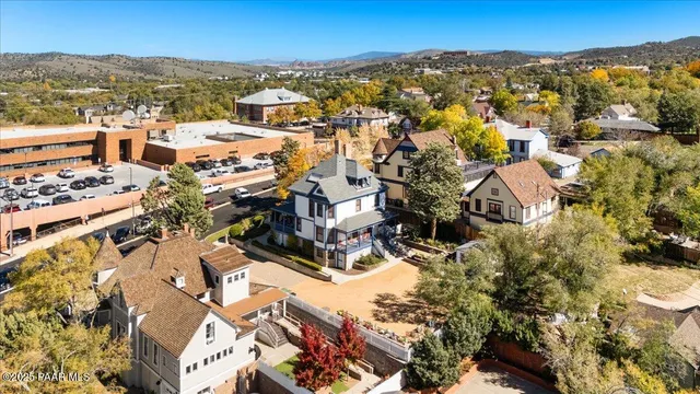 an aerial view of residential house with parking space