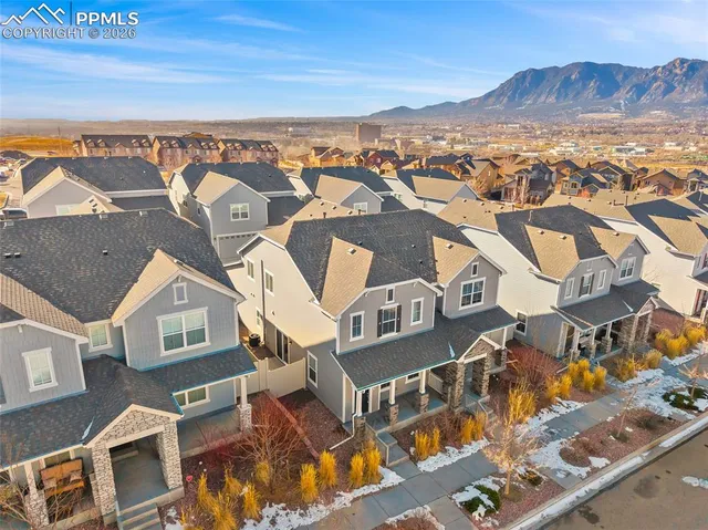 an aerial view of a house