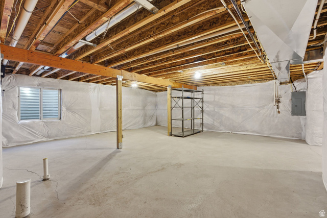 145 Carnesecca Court Mapleton, UT 84664 - Photo 65 of 109 Unfinished below grade area with electric panel