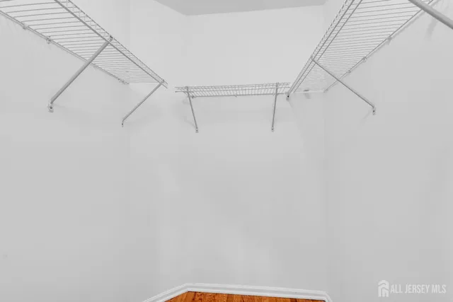 a view of small space with racks on the wall