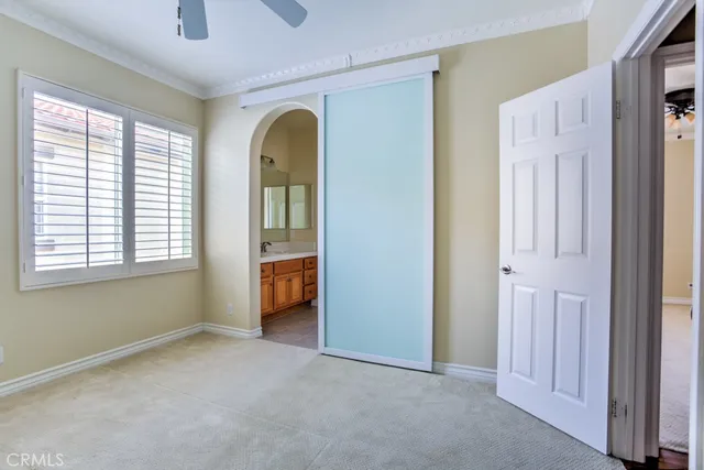 an empty room with closet