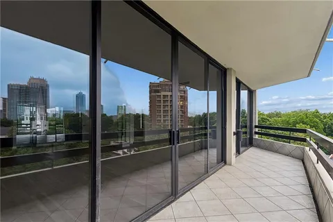 a view of a city from a balcony