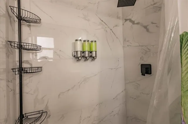 a bathroom with a shower