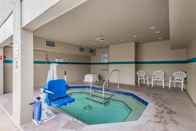a view of a chairs in a room