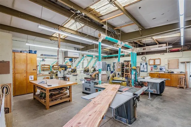 a view of a chairs in a room