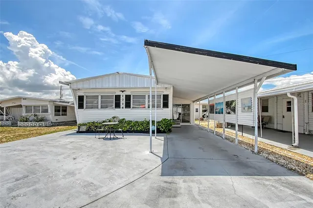 a view of a house with a patio