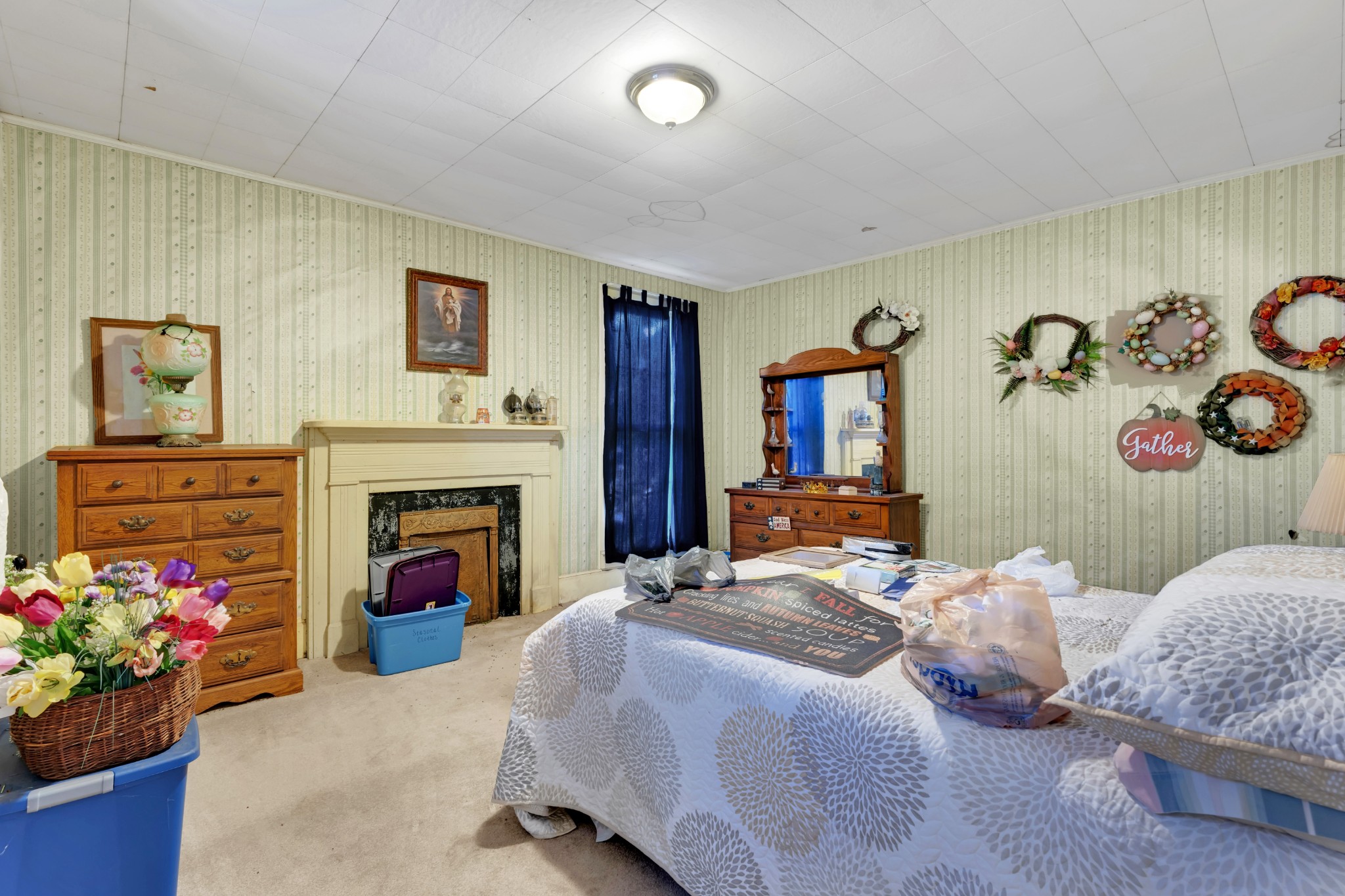 5 Normandy Tullahoma Road Normandy, TN 37360 - Photo 24 of 29 a bedroom with a bed and a fireplace