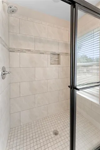 a bathroom with a shower