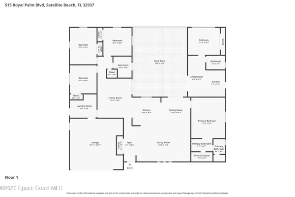 $1,100,000 | 515 Royal Palm Boulevard, Satellite Beach, FL 32937