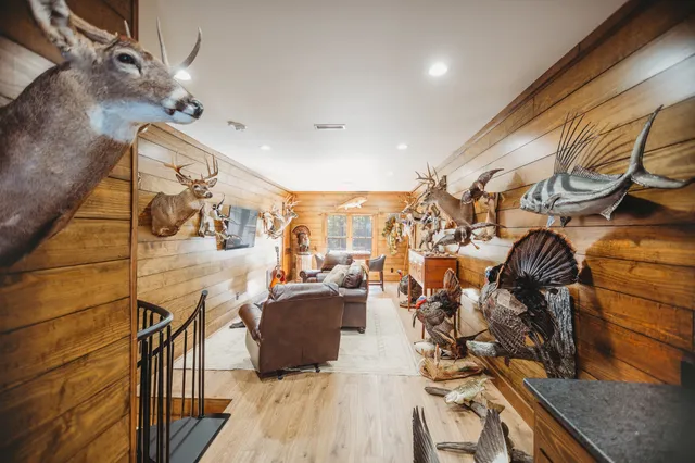 a room with gym equipment