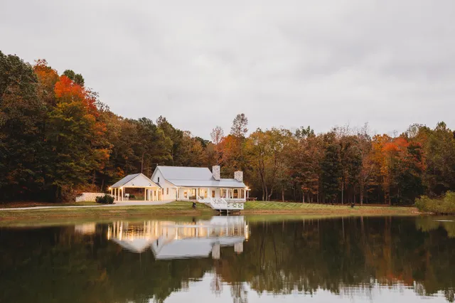 a view of a lake with a mountain in the background