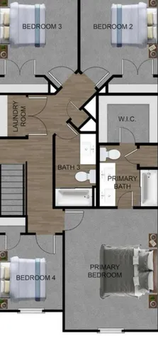 an aerial view of a house with a outdoor space