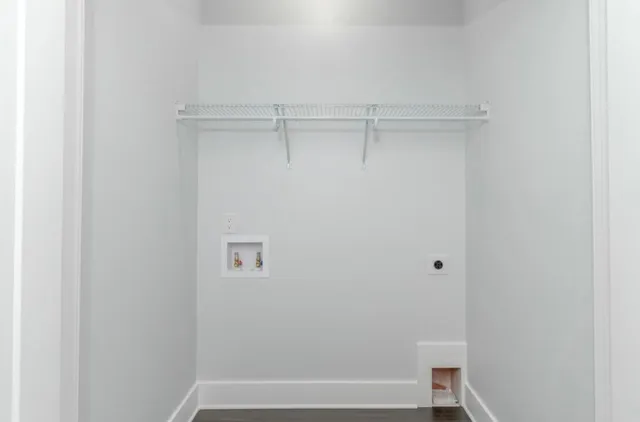 a view of small space with racks on the wall