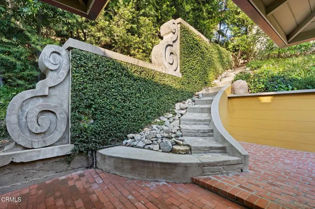 a outdoor space with furniture