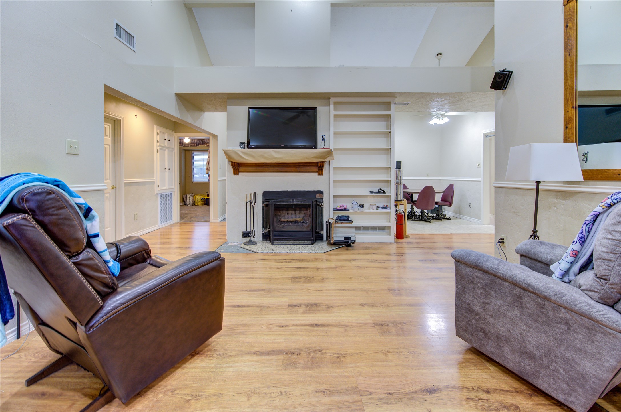 11217 Todd Street Houston, TX 77055 - Photo 10 of 49 a living room with furniture and a fireplace