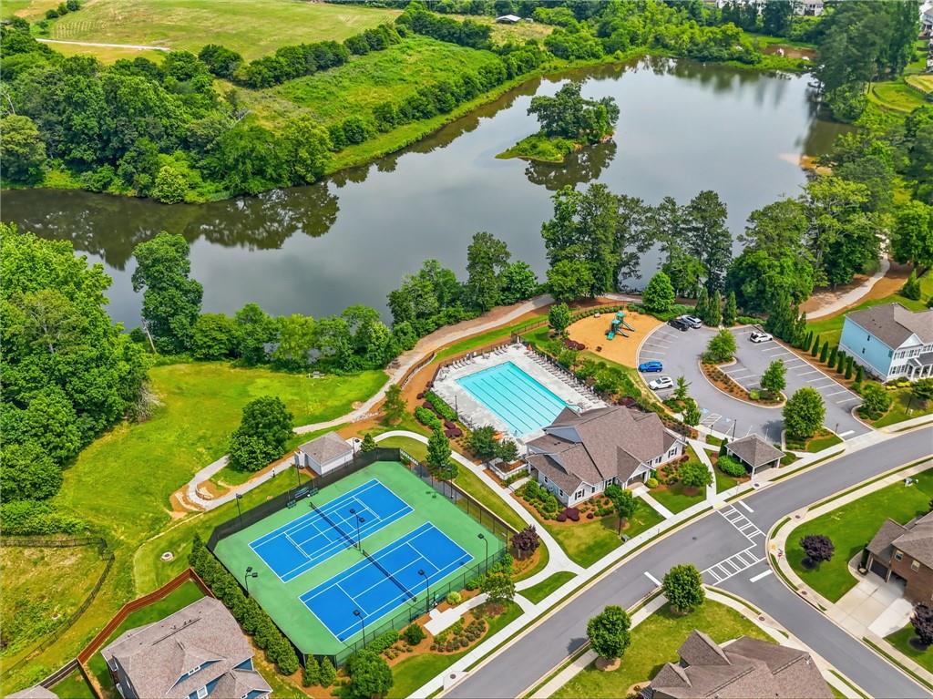 147 Fieldbrook Crossing Canton, GA 30115 - Photo 41 of 46 an aerial view of a house with a lake view