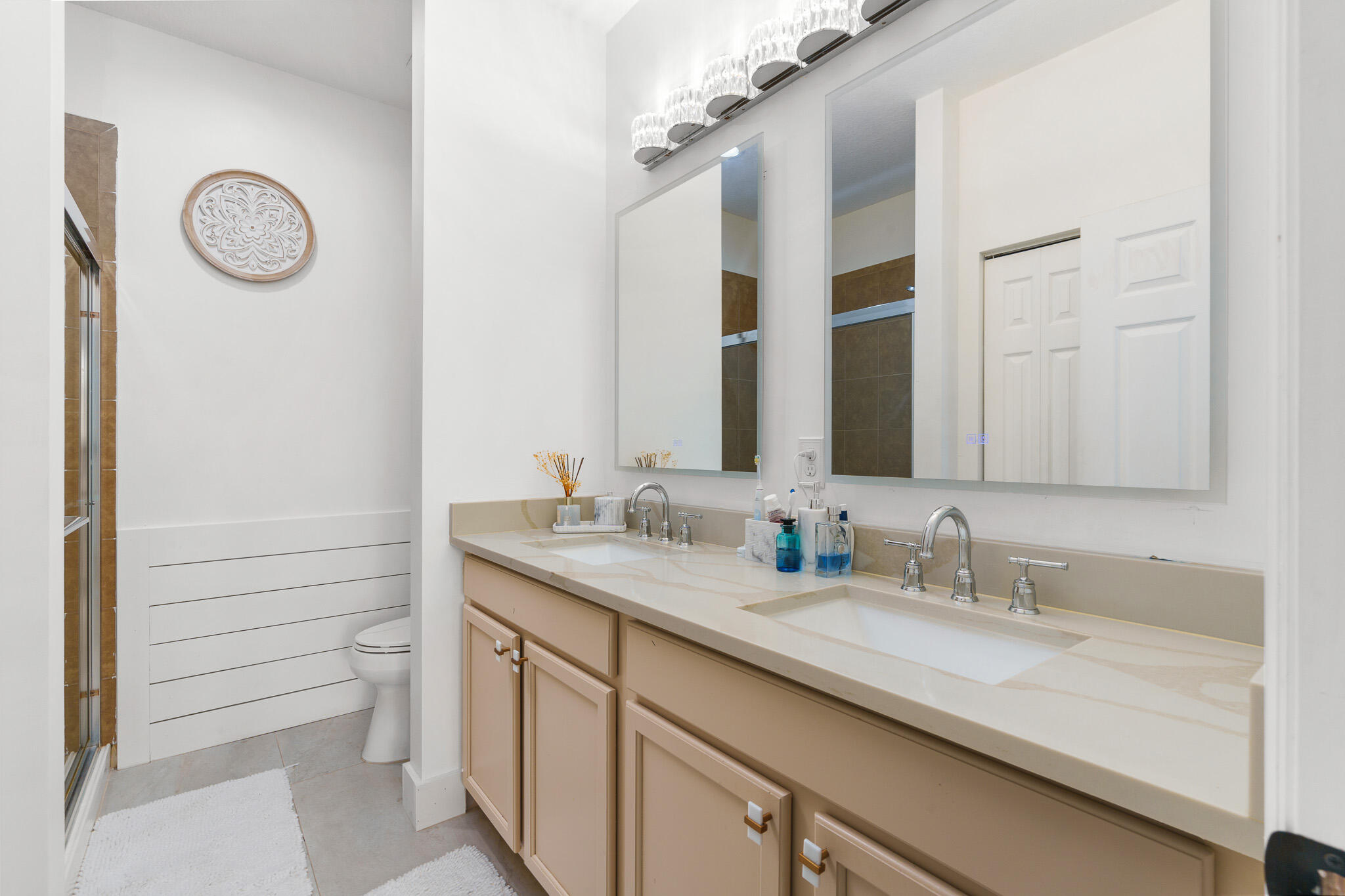 155 Monterey Bay Drive Boynton Beach, FL 33426 - Photo 21 of 37 a bathroom with a granite countertop sink and a mirror