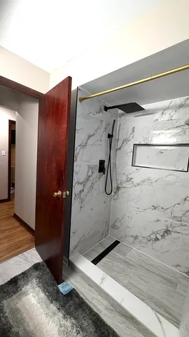 a bathroom with a shower
