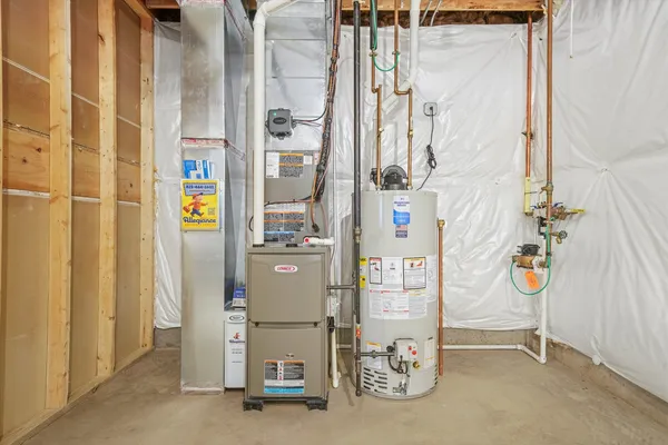 an aerial view of a house with a garden