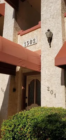 a view of a door of the house