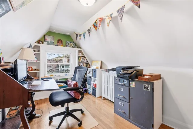 a view of a workspace with furniture