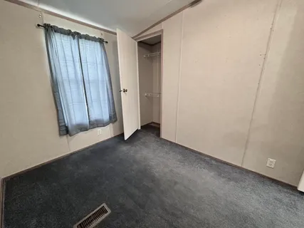 an empty room with a door