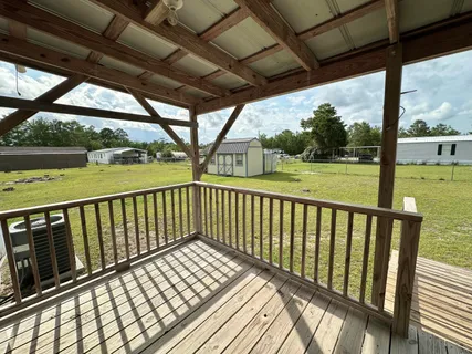 a view of city from a balcony