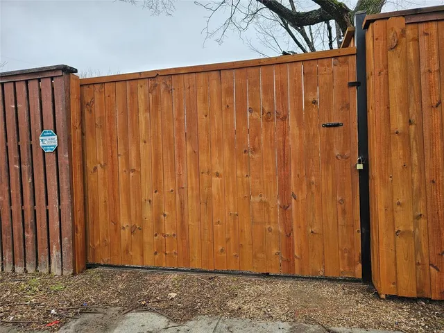 a view of a large window with wooden walls