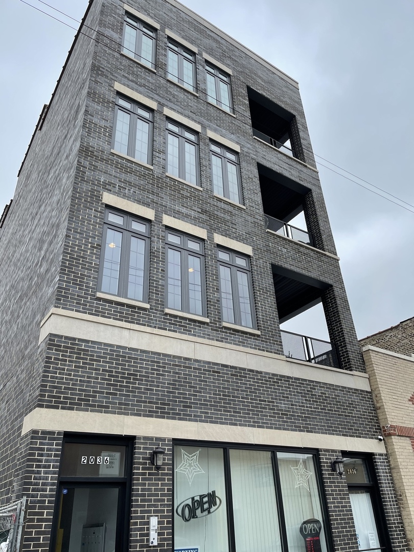 a view of a building with a window