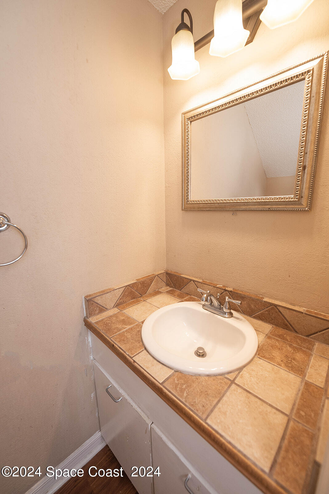 1880 Murrell Road, Unit F24 Rockledge, FL 32955 - Photo 18 of 45 a bathroom with a sink a mirror and a toilet