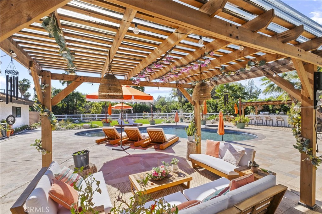 7710 Broadacre Place Riverside, CA 92504 - Photo 34 of 65 a view of a patio with swimming pool