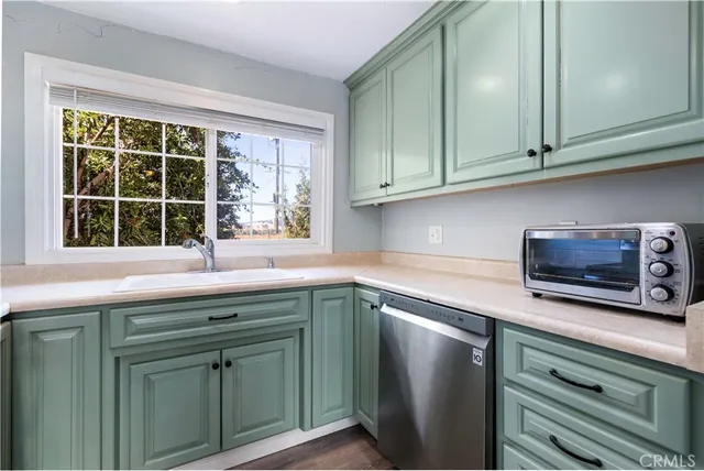 a sink with a window