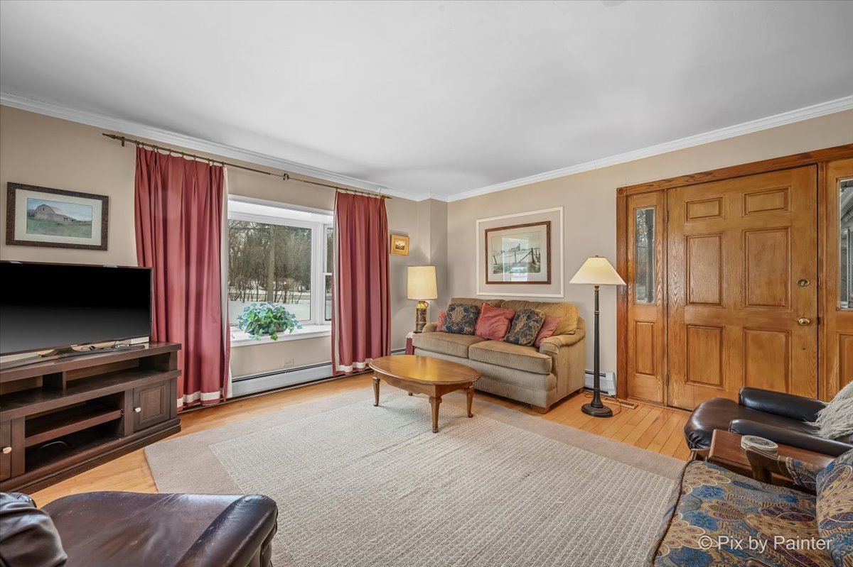 11N575 Rohrssen Road Elgin, IL 60120 - Photo 5 of 58 a living room with furniture a flat screen tv and a window