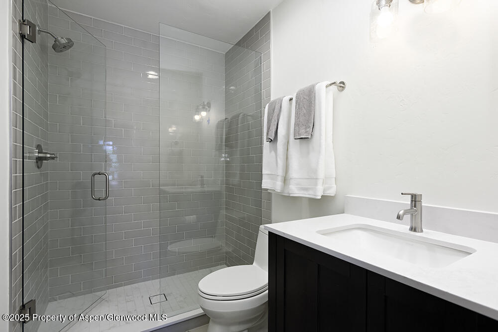 333 Faraway Road Snowmass Village, CO 81615 - Photo 25 of 29 a bathroom with a sink a toilet and shower