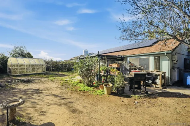 a view of a yard with an tree